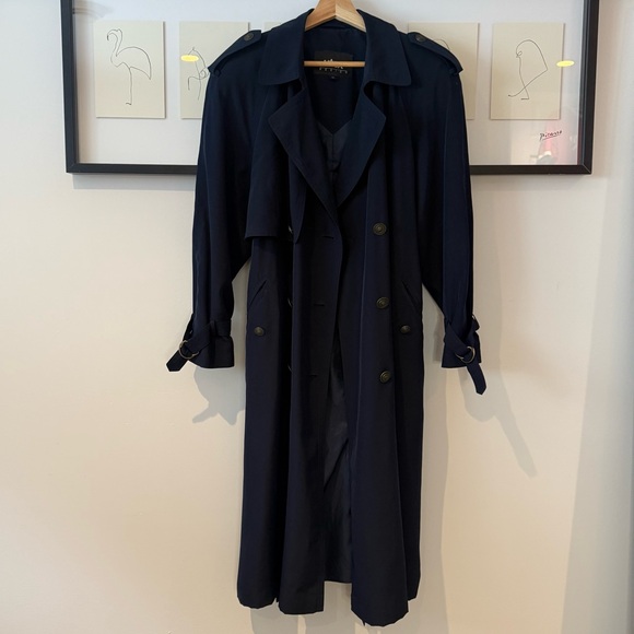Utex Jackets & Blazers - Utex Double Breasted Full Length Navy Trench Coat